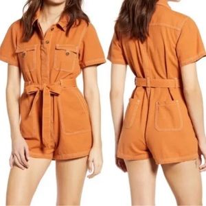 BDG Urban Outfitters Burnt Orange Utility Romper Size Medium